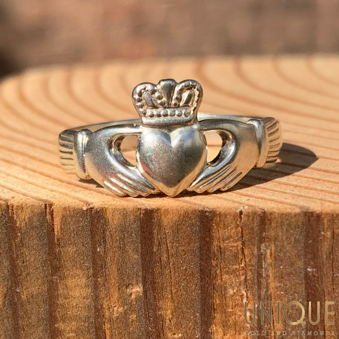 Irish Silver Gold Wedding Ring - Celtic Knots - Silver with10K Trim