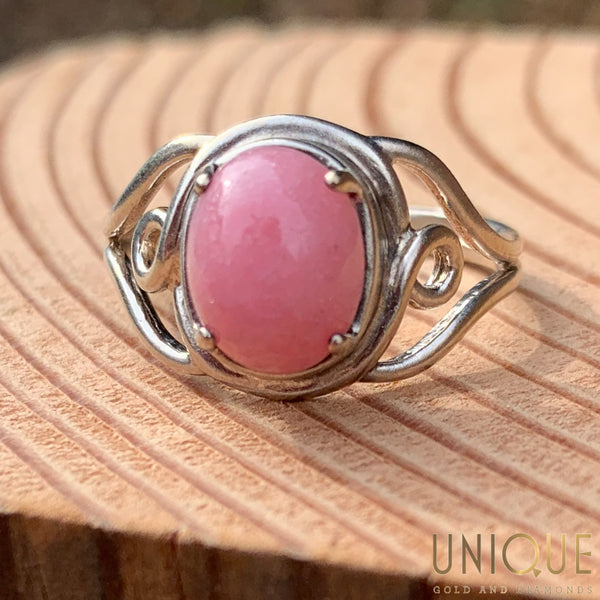 Square light pink stone Ring -